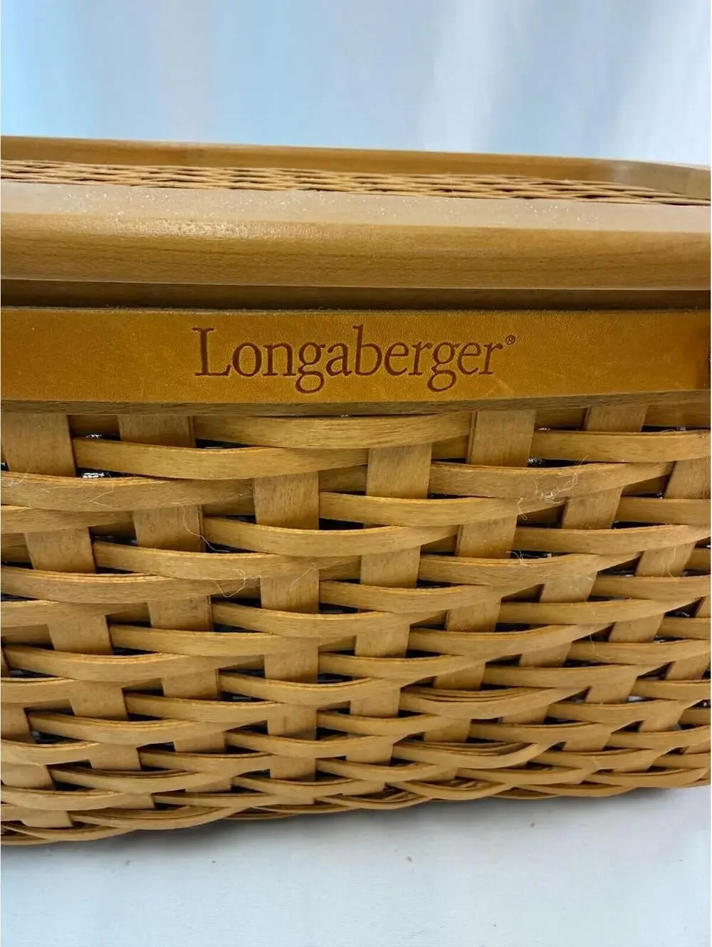 2000 Longaberger Founder’s Market Basket Handwoven Lid Signed To Dad With Love